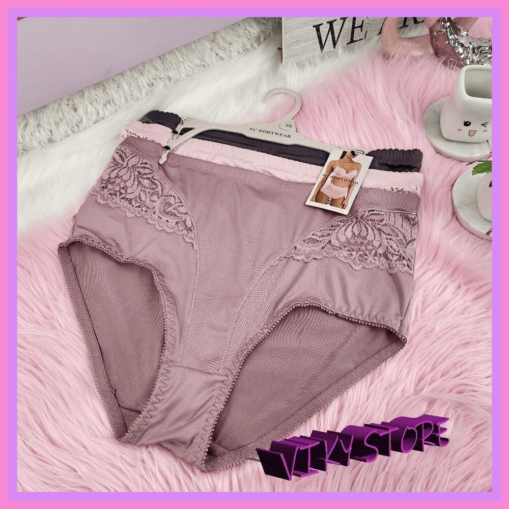 💖 NWT NU BODY WEAR 3PK Multicolor Panties 2XL Extended Size #7232 💖